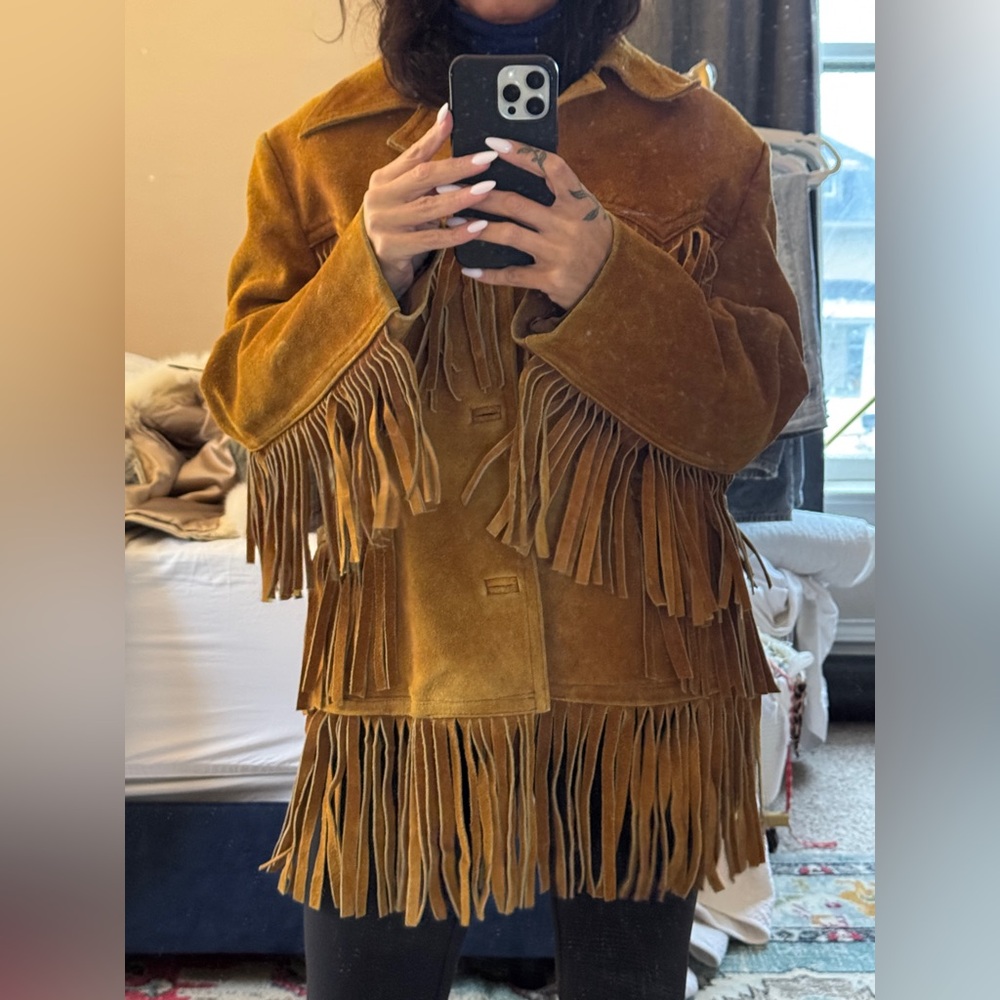 Vintage Western Fringe Suede Jacket